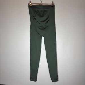 Blanqi Everyday Maternity Leggings Olive Green High Waist Support Size M